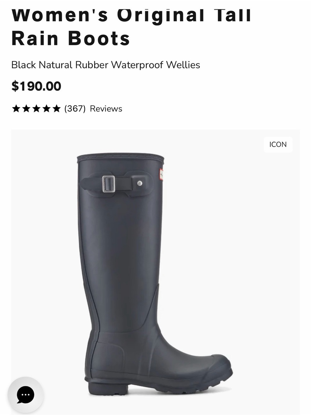 Hunter Black Women's Original Tall Rain Boots